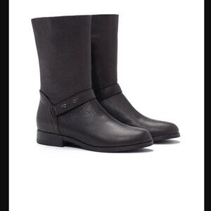 Eileen Fisher Nova Women's Biker Mid-Calf Black Moto Boots, size 8.5